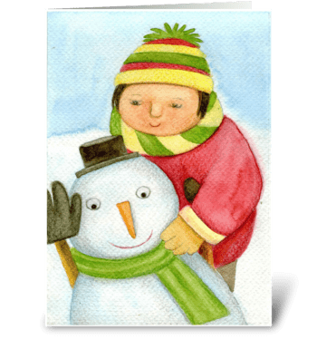 the child and the snowman greeting card
