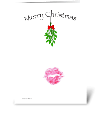 Christmas Mistletoe Kiss greeting card