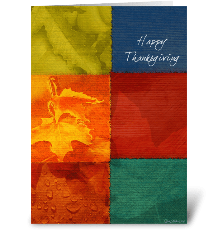 Patchwork of Colors Thanksgiving Card greeting card