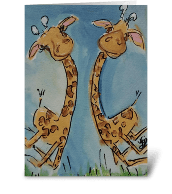 Jumping for Joy greeting card