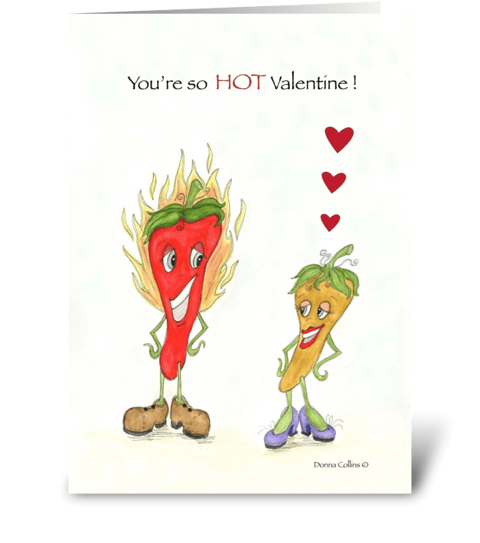 Hot Pepper Valentine greeting card
