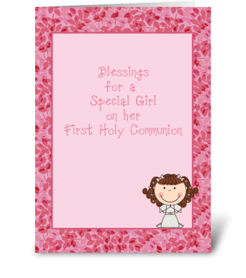 Congratulations, Holy Communion, Girl  greeting card