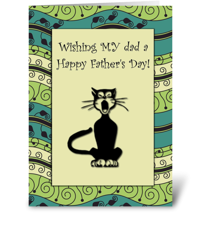 Happy Father's Day Cat Card greeting card