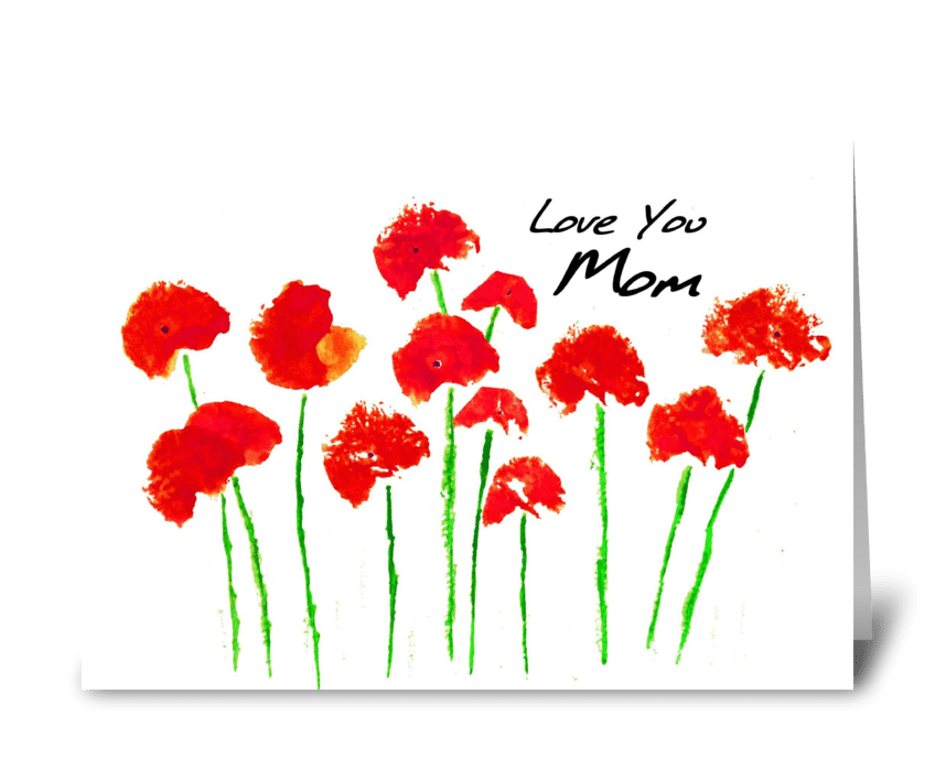 Red Poppies for Mom greeting card