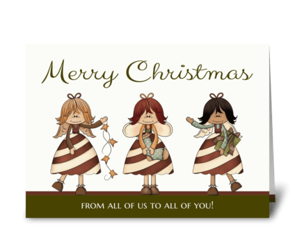 Christmas, from all - Candy Cane Angels greeting card
