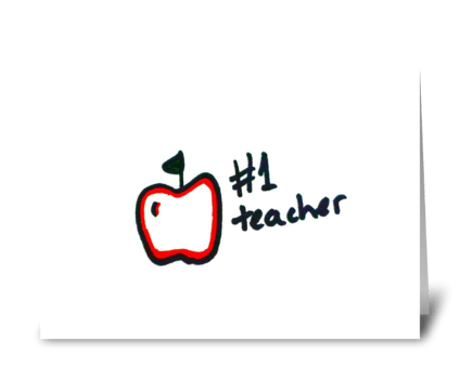 #1 Teacher greeting card