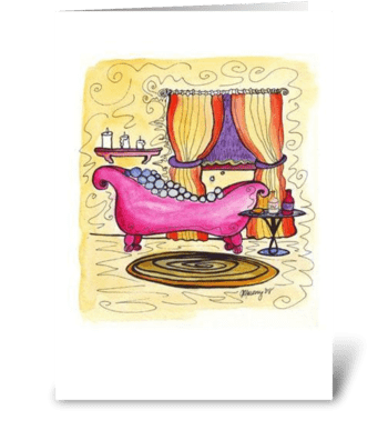 Pink Cottage Series: Relax! greeting card