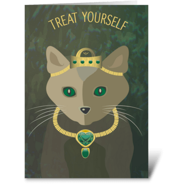 Cat Wearing Jewelry Believe in Yourself greeting card