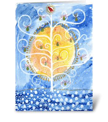 Partridge in Pear Tree Christmas greeting card