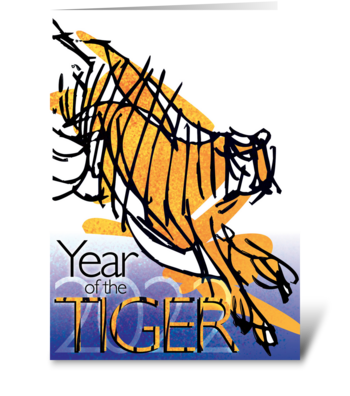 2022 Year Of The Tiger Happy New Year greeting card