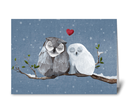 Love Owls Valentine or Anniversary Card greeting card