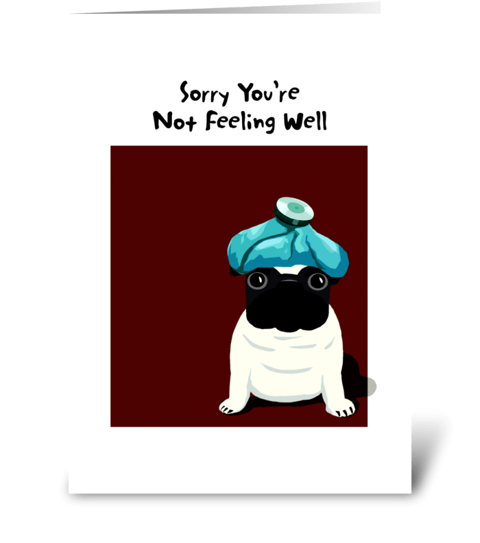 Pug Get Well greeting card