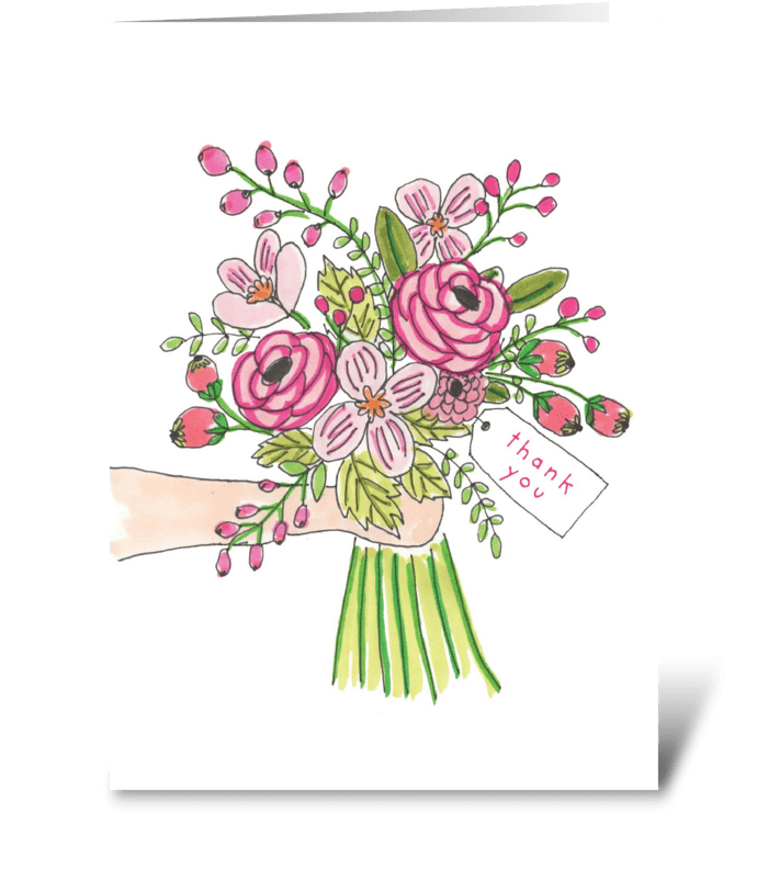 Thank you bouquet greeting card