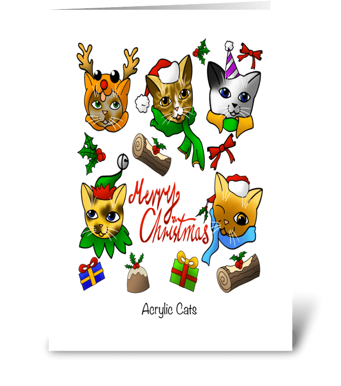 Merry Christmas Cats greeting card