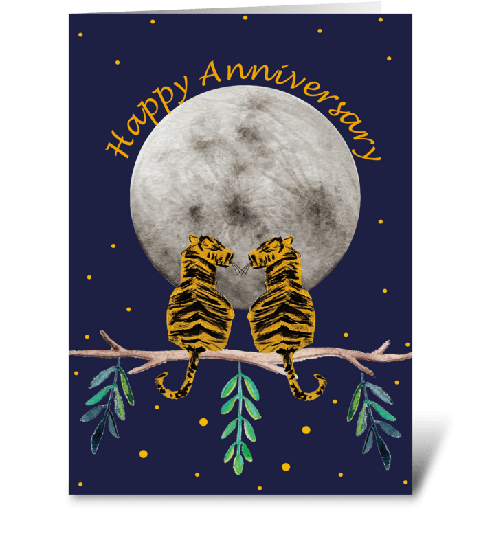 Anniversary Tigers greeting card