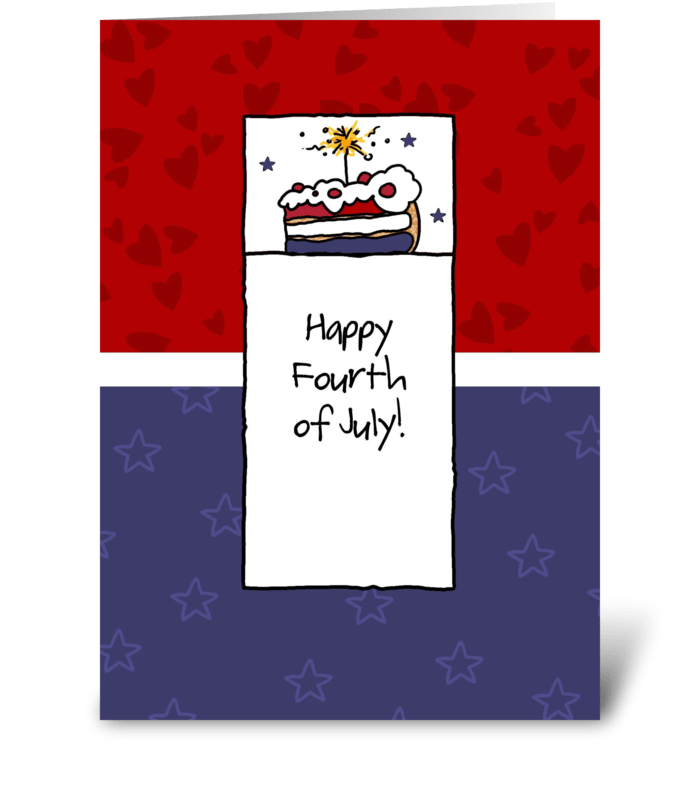 Fourth of July - Sparkler Cake greeting card