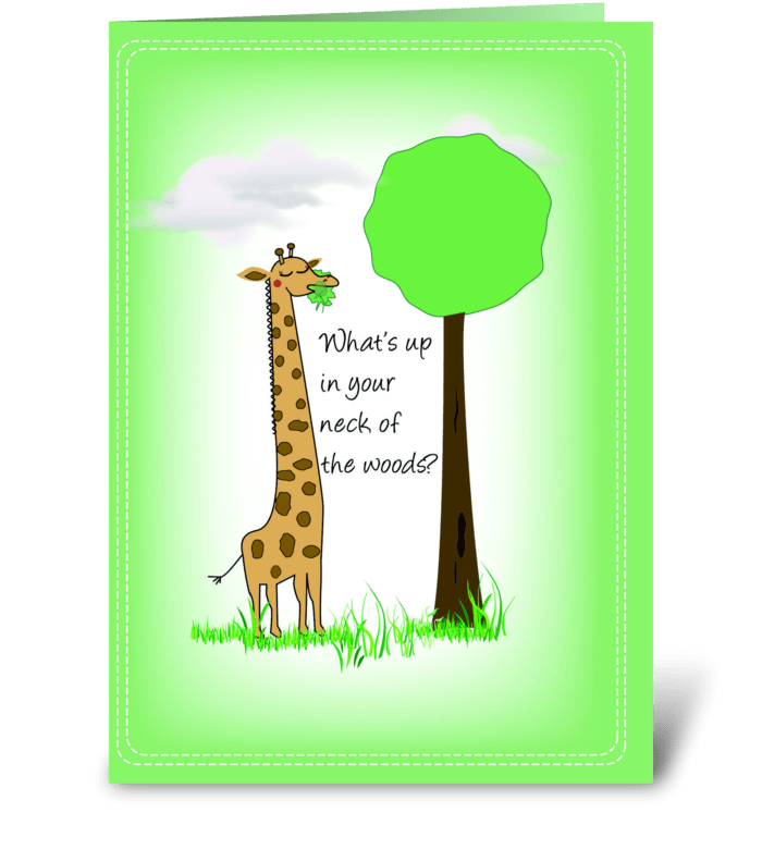 Giraffe, Hello greeting card
