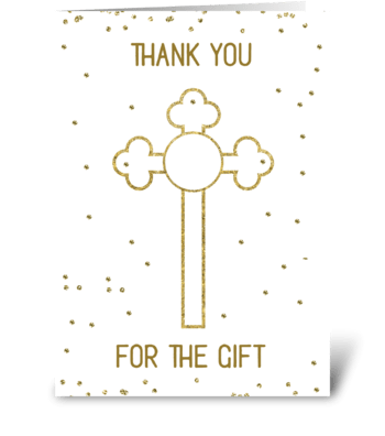 Thank you for Gift Communion Gold Cross greeting card