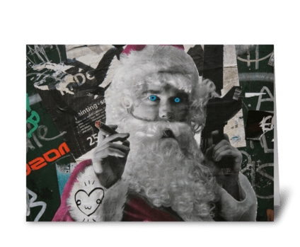 Evil Trippy Santa Claus greeting card