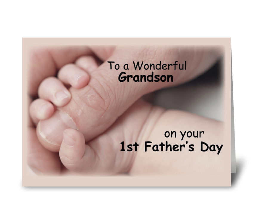 Grandson on First Father's Day, Baby greeting card