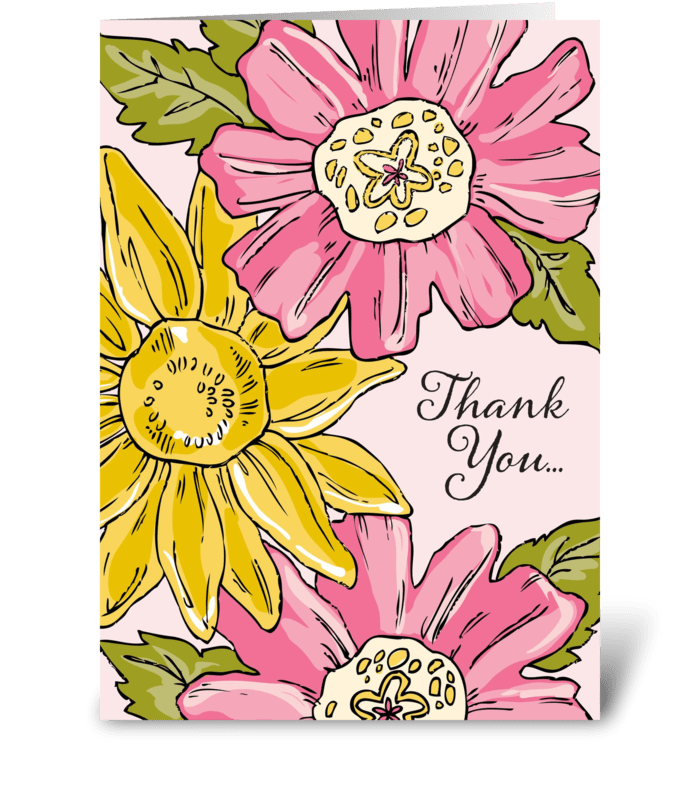 Floral Thank You greeting card