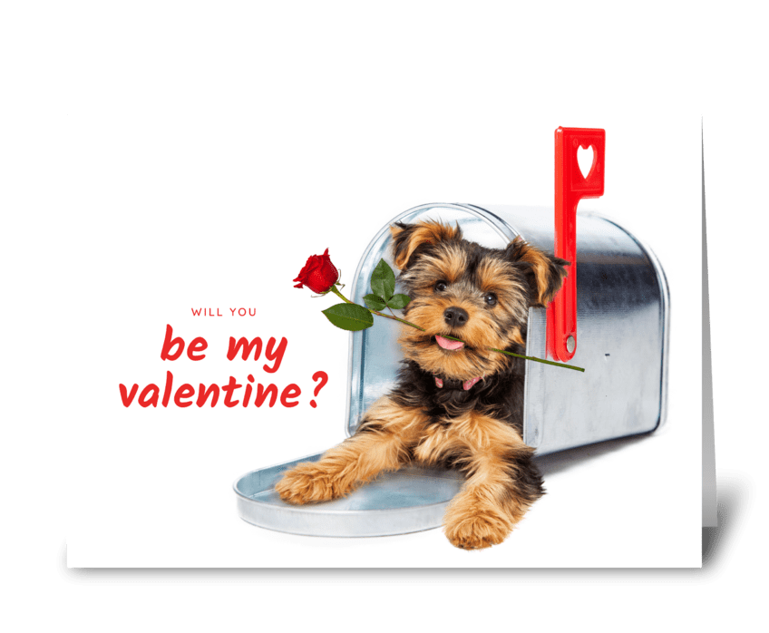 Be My Valentine Puppy Love greeting card
