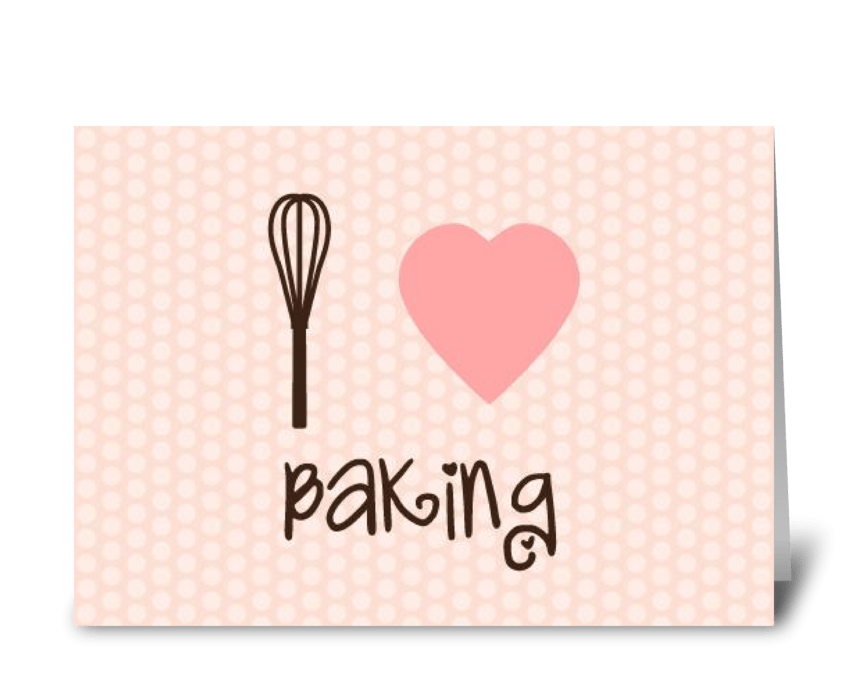 I heart baking greeting card