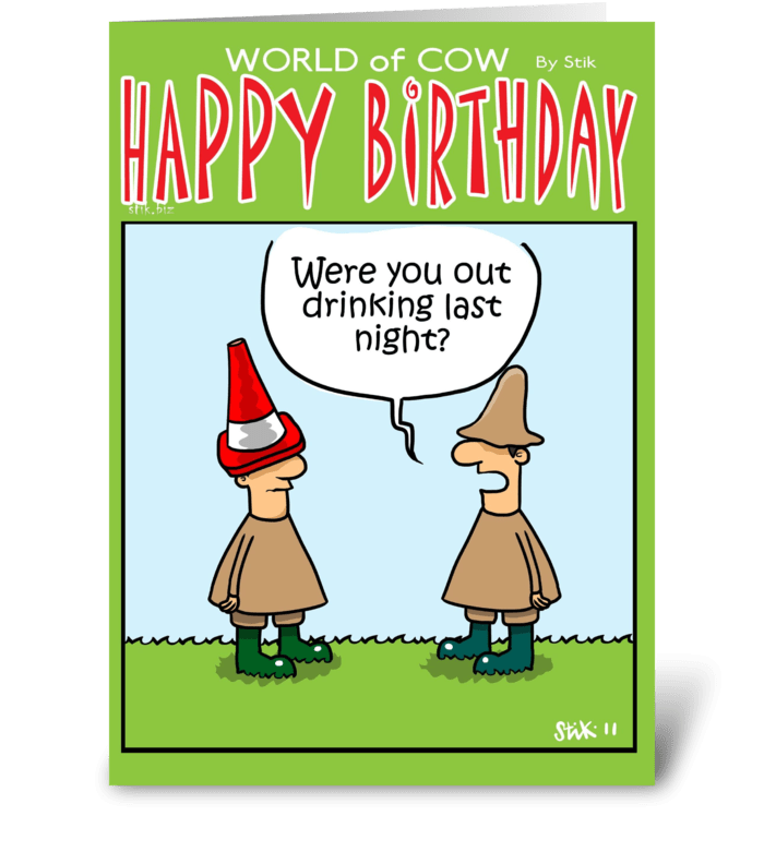 Farmer's Partying Birthday card greeting card