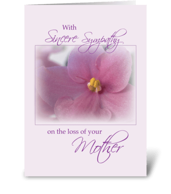 Mother Sympathy, Lilac greeting card