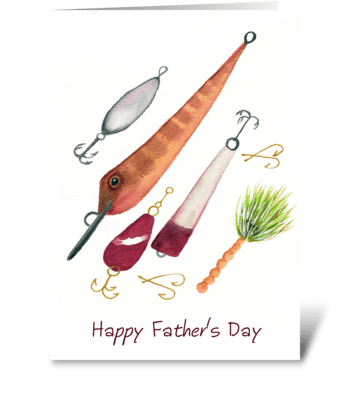 Happy Father's Day Fishing Lures  greeting card