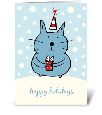 Cute Christmas Cat greeting card