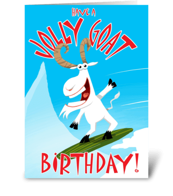 Have a Jolly Goat Birthday greeting card
