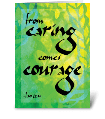 Lao Tzu Quote: Courage greeting card