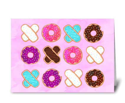 XOXO Donuts greeting card