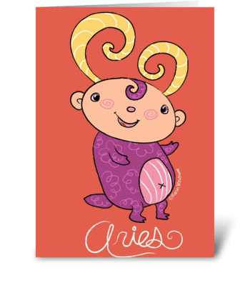 Little Aries  greeting card