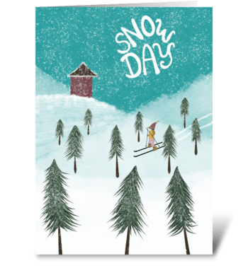 Snow Day on the Slopes greeting card