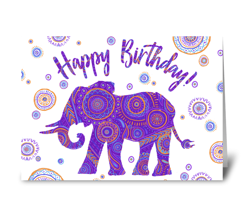 Happy Birthday Elephant greeting card