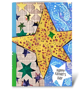 Large Golden Star for Father's Day greeting card