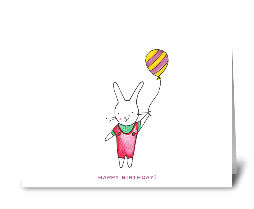 Bunny Birthday greeting card