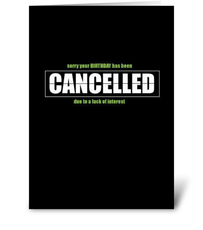 Cancelled  greeting card