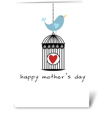 Mother's Day Birdcage with Heart greeting card