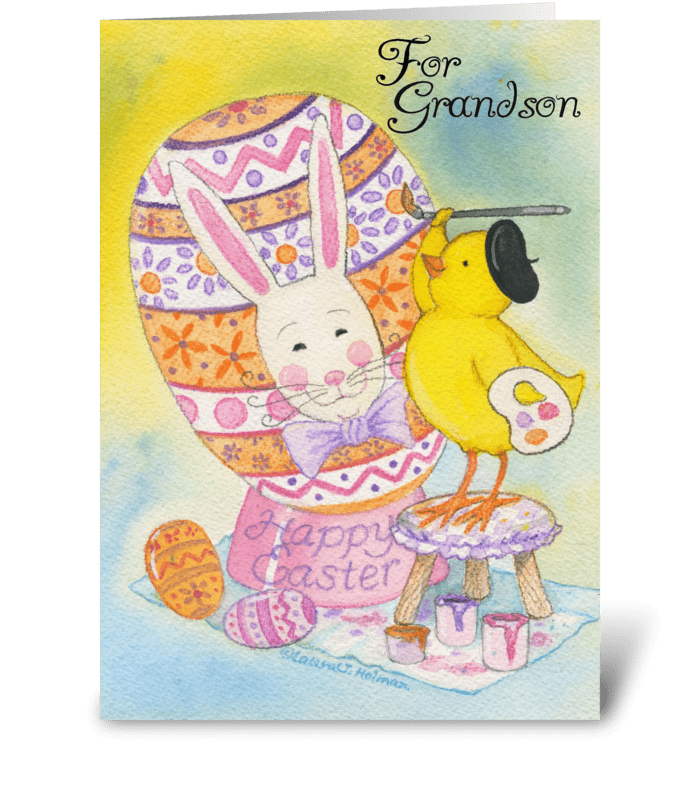 Happy Easter Grandson greeting card