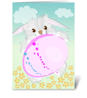 Bunny Easter Hunting greeting card
