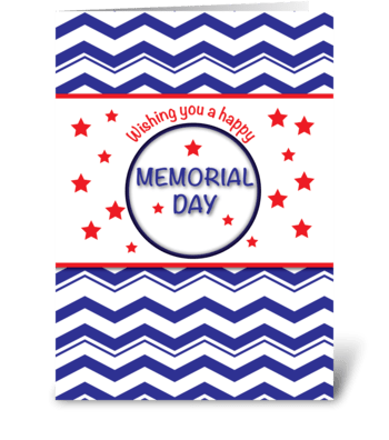 Memorial Day, Patriotic Chevron Stripes greeting card