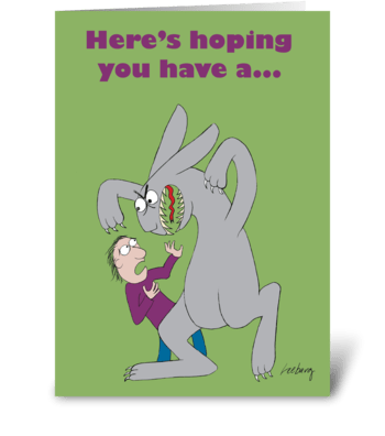 Hare-raising Halloween greeting card