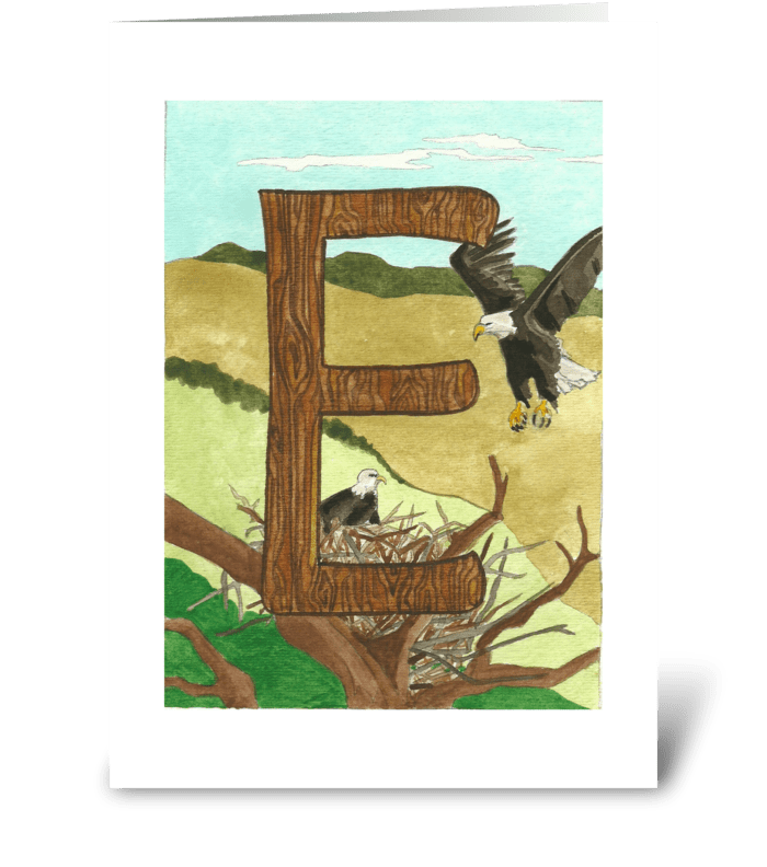E for Eagle greeting card