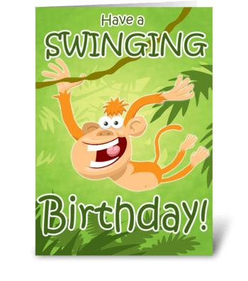 Swinging Birthday Card greeting card