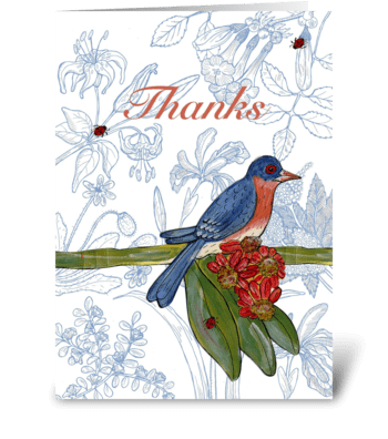 bluebird thank you greeting card