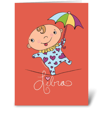 Libra Baby greeting card