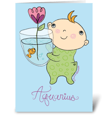 Aquarius Baby greeting card